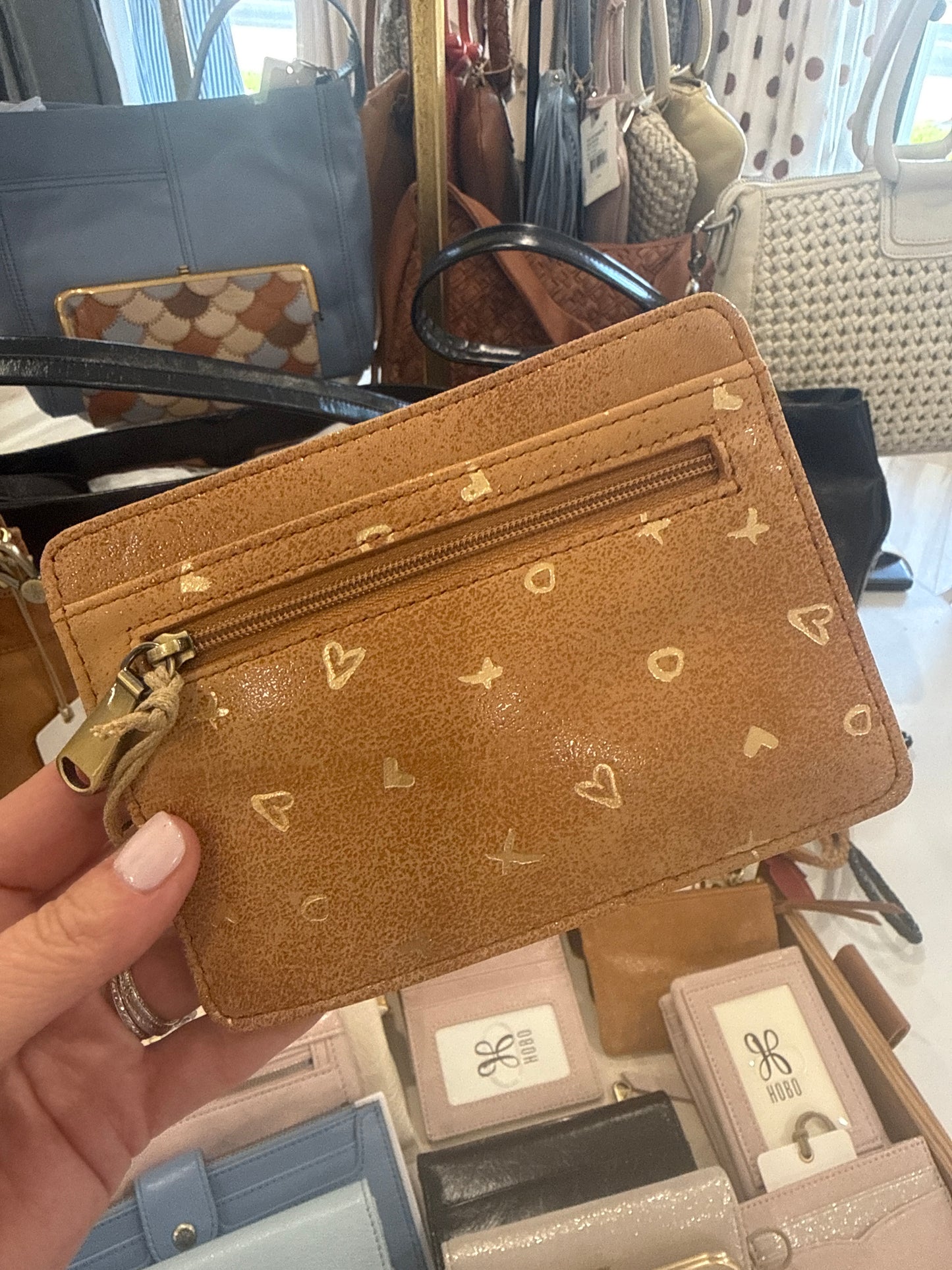 Hobo Euro Slide Card Case in Blossom or Whiskey