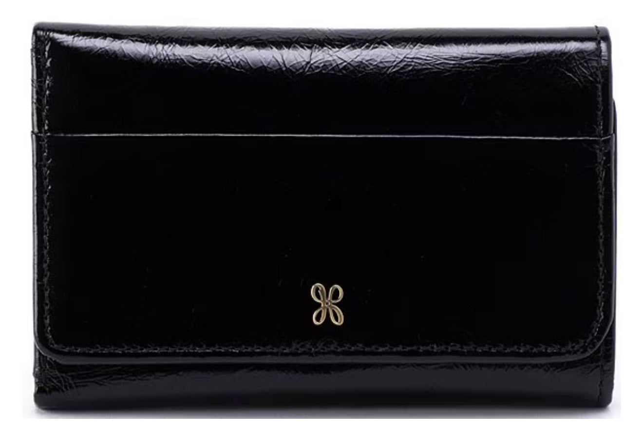 Hobo Jill Trifold Wallet in Black