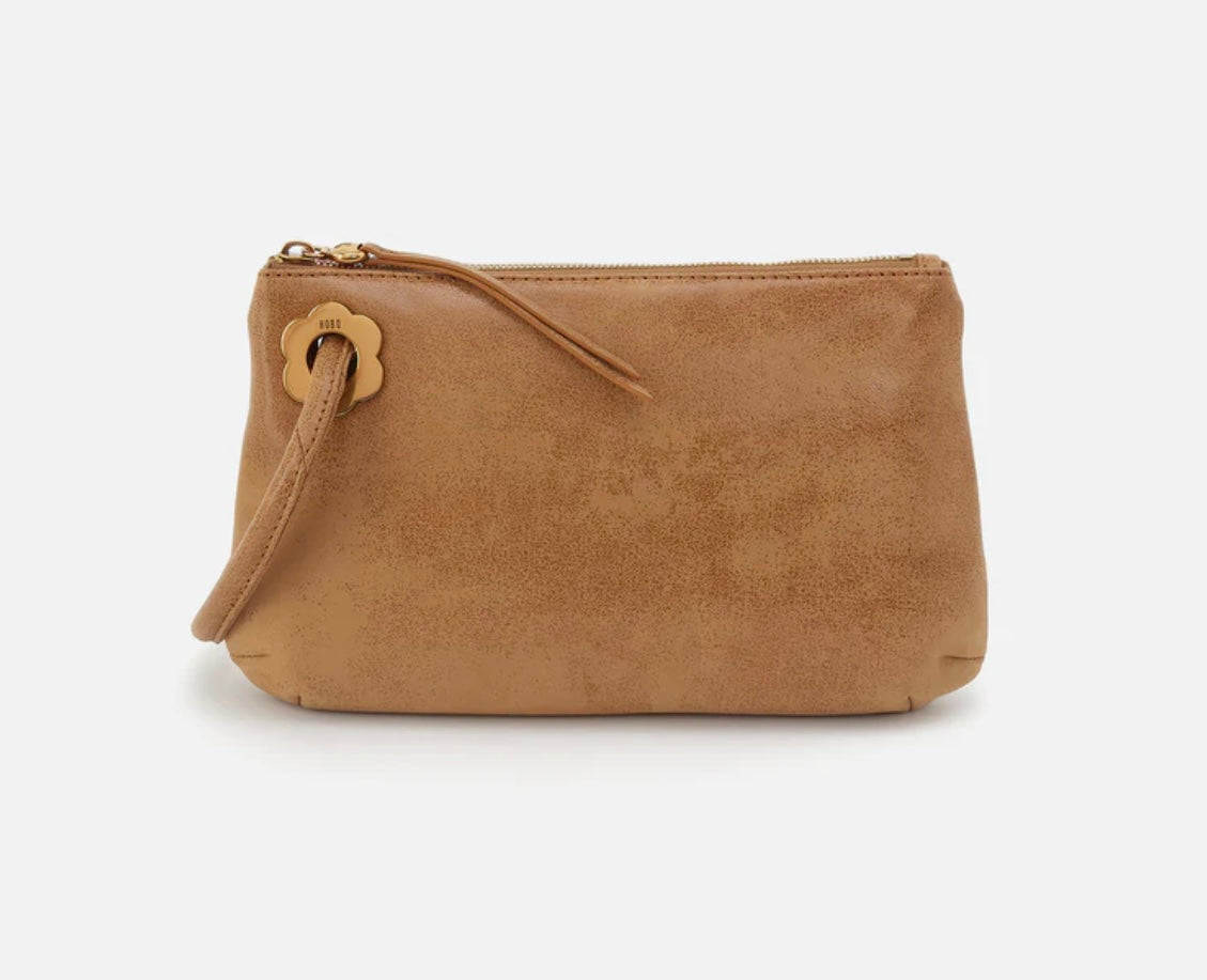 Hobo Daisy Daze Large Wristlet in Whiskey