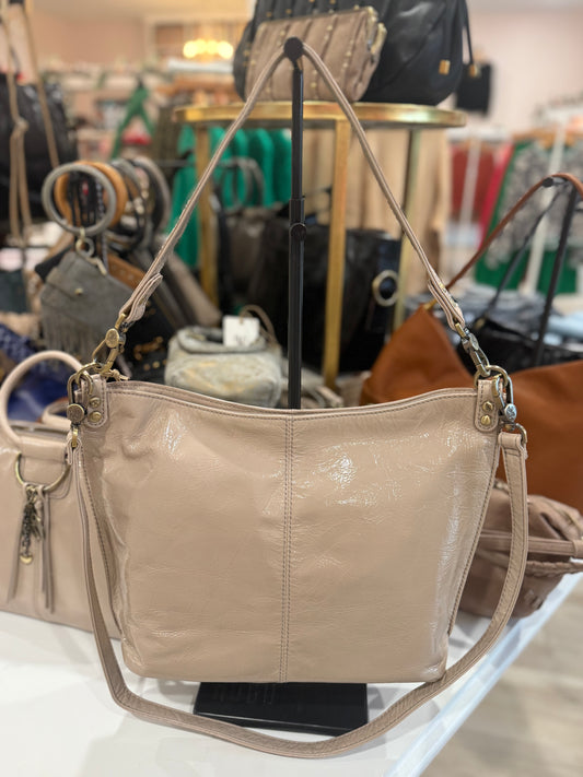 Hobo Pier Shoulder Bag in Stone Gloss or or Whiskey