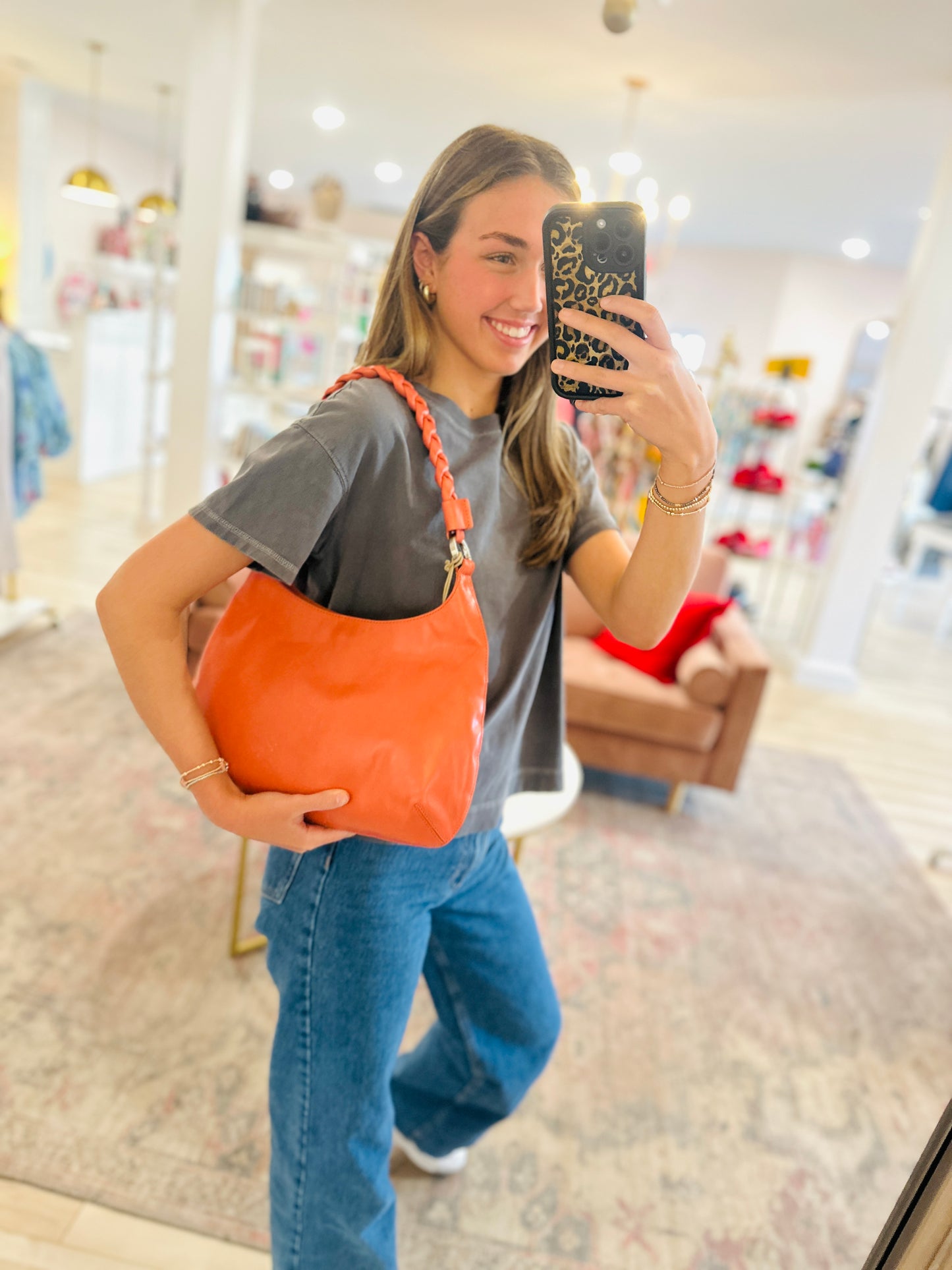 Hobo Madison Shoulder Bag in Pink Mirage