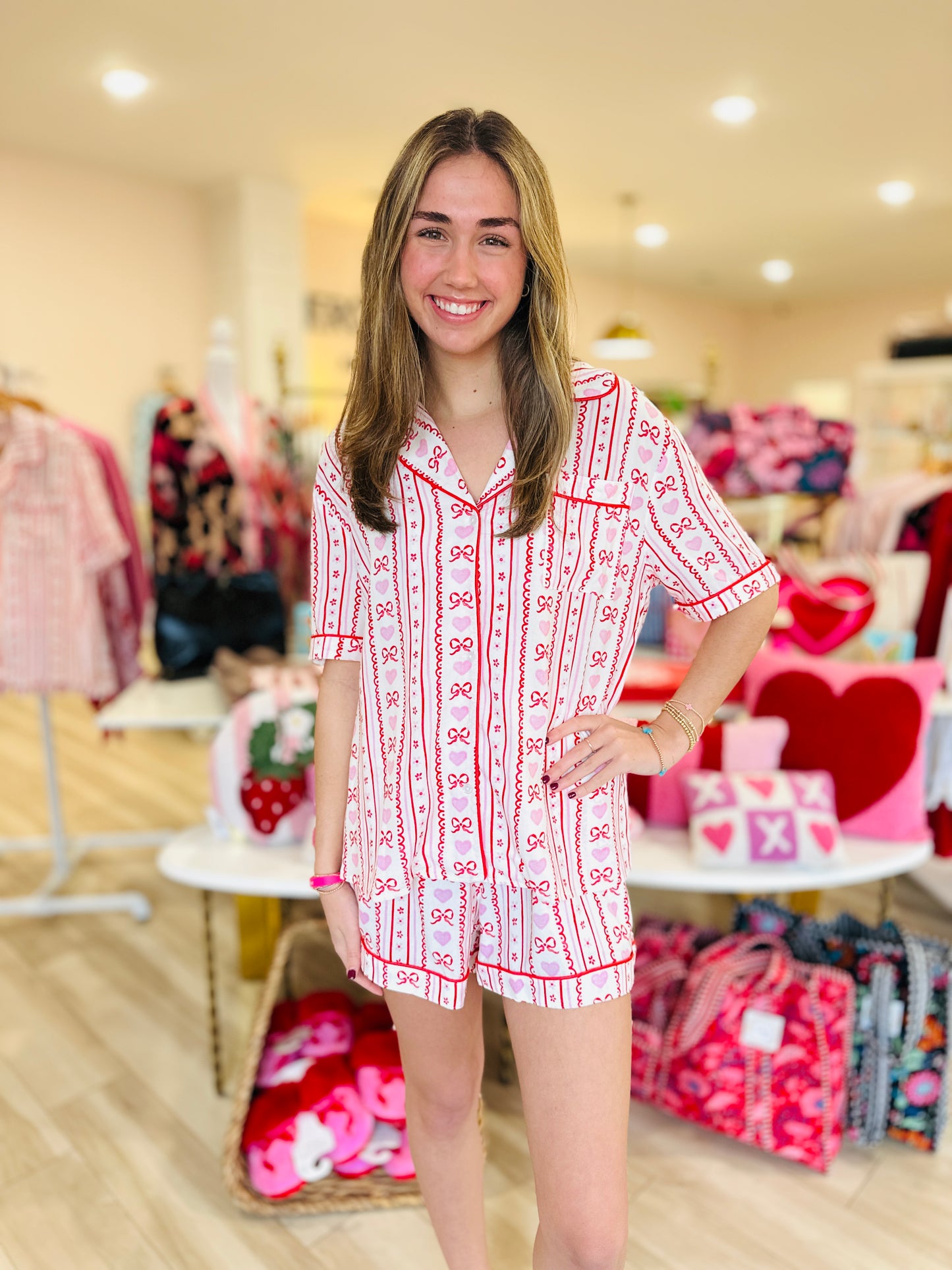 Valentine Heart and Bow PJ's Set