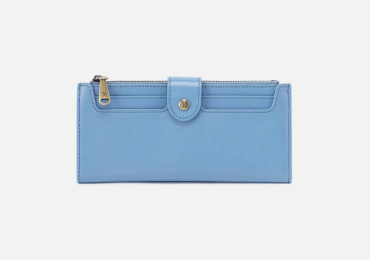 Hobo Dunn Continental Wallet in Faded Denim