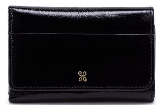 Hobo Jill Trifold Wallet in Black