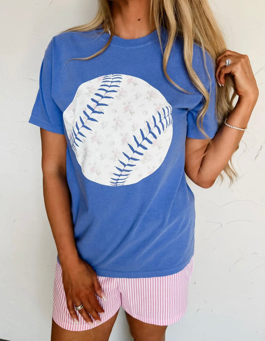 Baseball Floral Tee