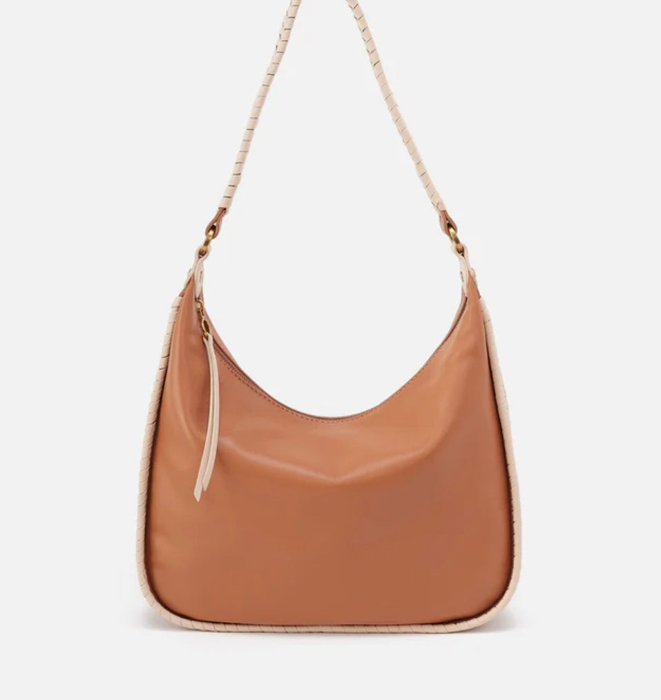 Mia Crescent Large Hobo in Warm Cashew